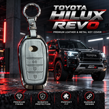 Toyota Hilux Revo Key Cover, Hilux Revo Key Case, Toyota Revo Remote Cover, Revo Three Button Key Cover, Hilux Revo Smart Key Cover, Toyota Leather Key Cover, Toyota Metal Key Cover, Leather and Metal Key Case, Hilux Revo Keychain Cover, Premium Car Key Cover, Silver Key Cover, Gunmetal Key Cover, Scratch Resistant Key Case, Toyota Hilux Accessories, Revo Accessories Pakistan, Car Key Cover Pakistan