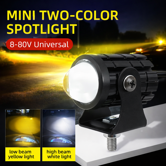 Mini Projector Lens Spotlight For Bikes And Cars Auxiliary Led Fog Lamp, In White & Yellow Color