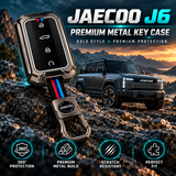 Jaecoo J6, Jaecoo J6 Key Cover, Jaecoo J6 Key Case, Jaecoo J6 Accessories, Jaecoo Accessories, Metal Key Cover, Zinc Alloy Key Cover, Smart Key Cover, 4 Button Key Cover, Car Key Case, Gunmetal Key Cover, Premium Keychain, Car Accessories, Key Protector, Jaecoo Keychain