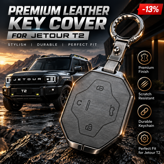 Jetour T2, Jetour T2 Key Cover, Jetour T2 Key Case, Jetour T2 Keychain, Jetour T2 Accessories, Jetour Accessories, Jetour Key Cover, Jetour Key Case, Leather Key Cover, Metal Key Cover, Leather Metal Key Case, Premium Key Cover, Luxury Key Cover, Smart Key Cover, Car Key Protector, Car Key Case, Key Remote Cover, Dark Grey Key Cover, Gunmetal Key Case, Metal Keychain, Premium Car Accessories, SUV Accessories, Car Key Accessories, Key Cover Pakistan, Jetour T2 Pakistan, Shark Auto