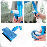 Car Glass Cleaner Spray Wiper 3-in-1 Window Cleaning Tool with Built-in Wiper