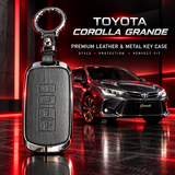 Toyota Corolla Grande Key Cover, Corolla Grande Key Case, Toyota Grande Remote Cover, Corolla Grande Smart Key Cover, Toyota Four Button Key Cover, Toyota Leather Key Cover, Toyota Metal Key Cover, Leather and Metal Key Case, Toyota Corolla Keychain Cover, Premium Car Key Cover, Gunmetal Key Cover, Scratch Resistant Key Case, Toyota Corolla Accessories, Corolla Grande Accessories Pakistan, Car Key Cover Pakistan