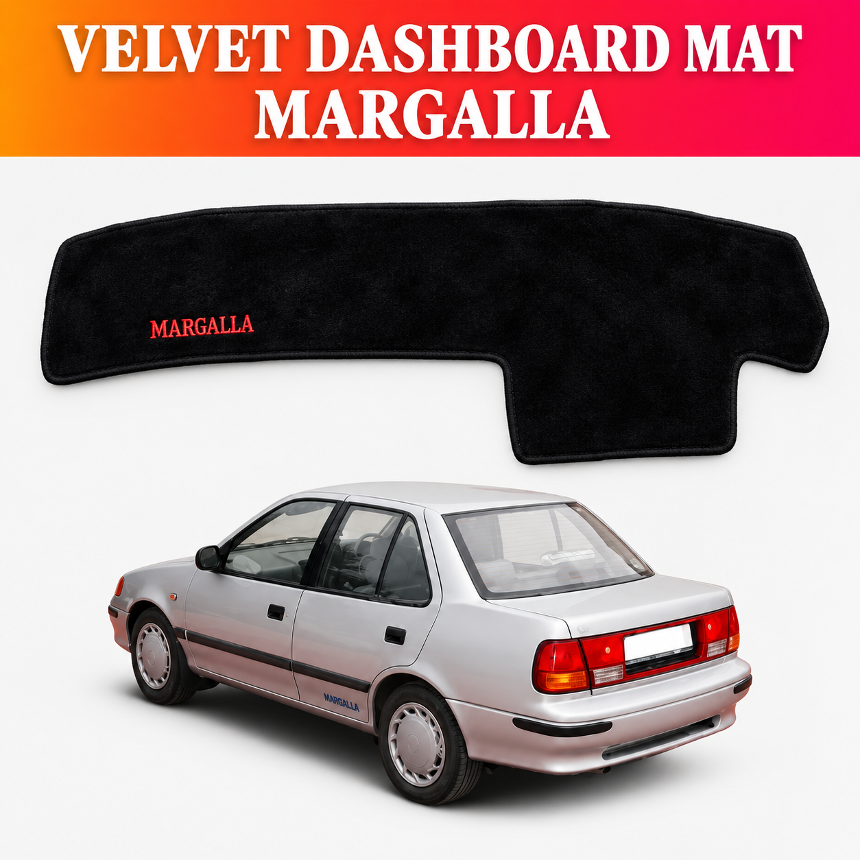 Suzuki Margalla, Margalla Accessories, Margalla Dashboard, Dashboard Mat, Dashboard Cover, Velvet Dashboard Mat, Velvet Dash Cover, Suzuki Accessories, Car Interior Accessories, Black Dashboard Mat, Fur Touch Dashboard, Anti Glare Dashboard Mat, Dashboard Protector