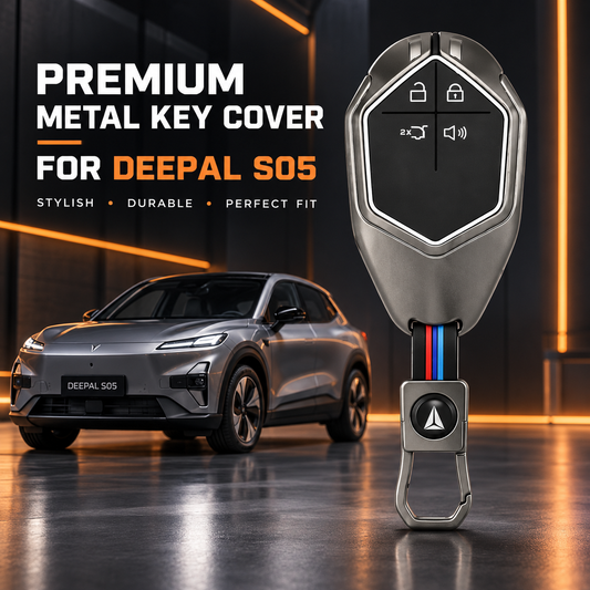 Deepal S05, Deepal Key Cover, S05 Key Cover, Metal Key Cover, Gunmetal Key Cover, Smart Key Cover, Car Key Case, Metal Keychain, Deepal Accessories, Car Accessories Pakistan