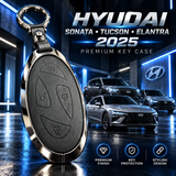 Hyundai Key Cover, Sonata Key Cover, Tucson Key Cover, Elantra Key Cover, Hyundai 2025, Leather Key Cover, Metal Key Cover, Keychain, Car Key Accessories, Black Silver Key Cover