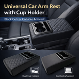 Universal Car Arm Rest with Cup Holder – Black Center Console Armrest