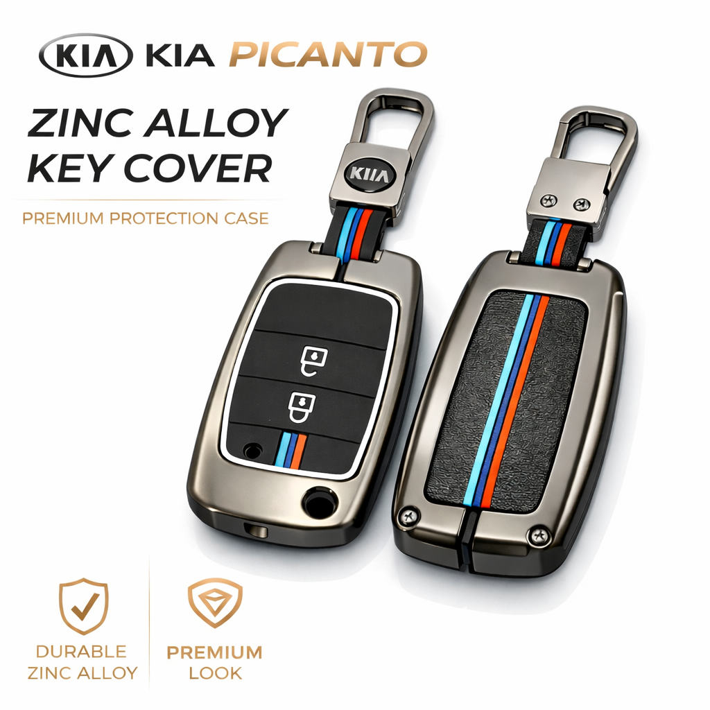Durable KIA Picanto key cover with stylish keychain and scratch protection