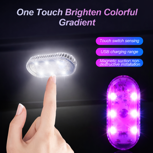 Car Interior Dome Touch Sensor LED Lamp – USB Rechargeable 6 Color Night Light