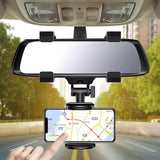 Universal Rear View Mirror Mobile Holder – 360° Adjustable Car Mount
