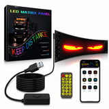 Flexible RGB LED matrix panel displaying customizable text and animation