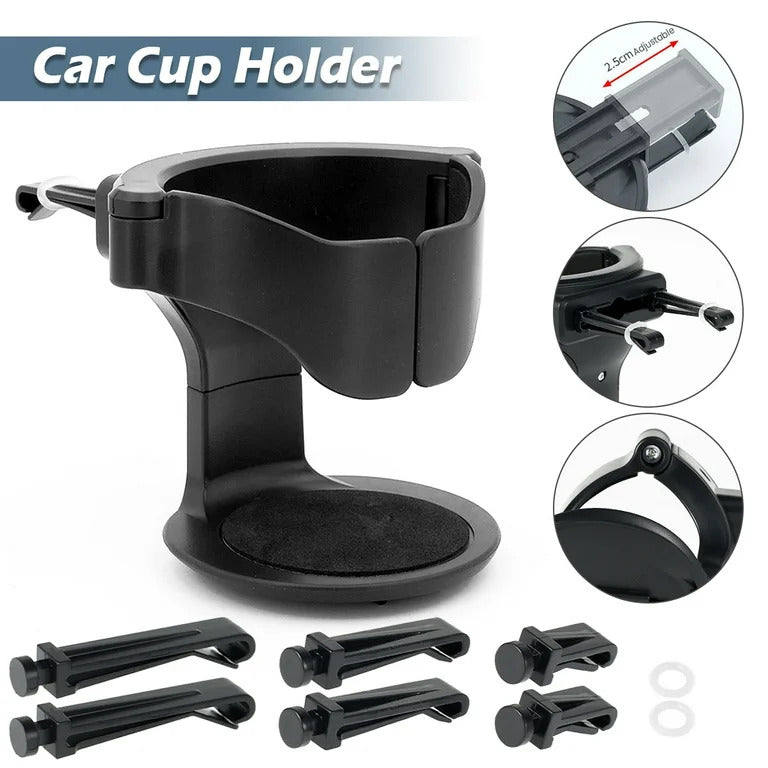 Vent mounted beverage holder installed on car AC vent