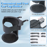 Car interior cup holder for bottle and drink convenience