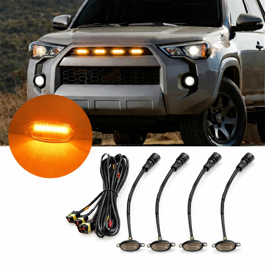 4pcs amber LED grille lights for car front
