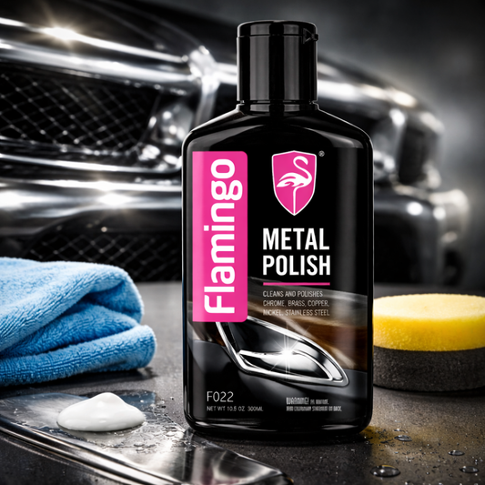 Flamingo Metal Polishing Wax & Chrome Polish 300ml – Car Metal Shine & Protection