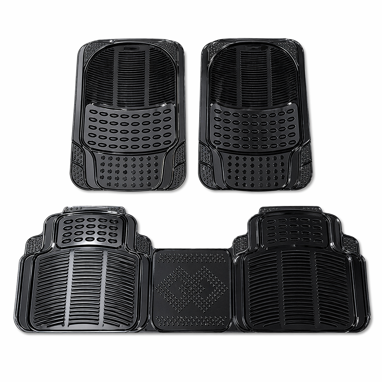 Crystal Universal Silicone Car Floor Mats installed inside car interior showing universal fit and anti-slip surface