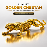 Luxury Golden Cheetah Dashboard Decor – Premium Car Ornament