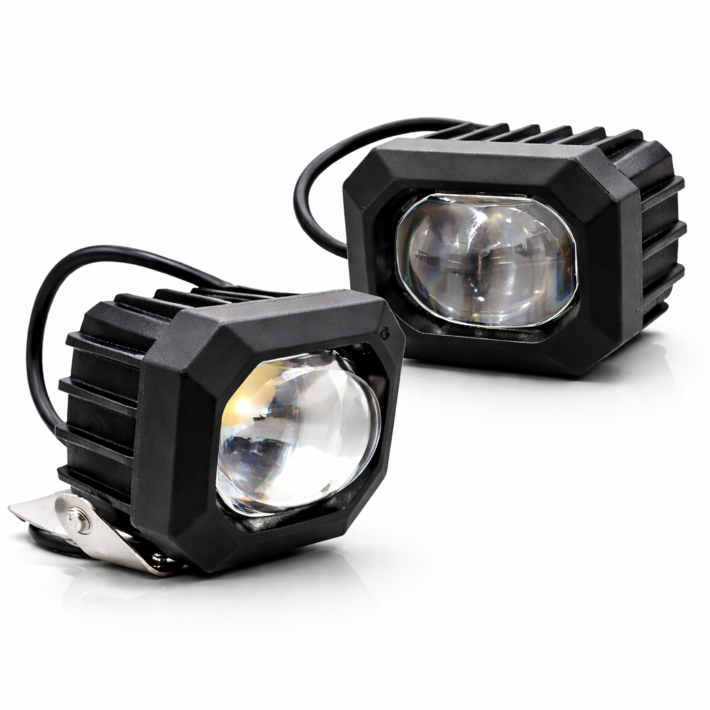 Car auxiliary LED fog lights installed for night driving visibility