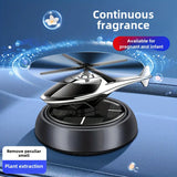 Solar-Powered Rotating Helicopter Car Air Freshener - Aluminum & Glass Enclosure, Decorative Dashboard Decor with Paper Scent Refills for Cars