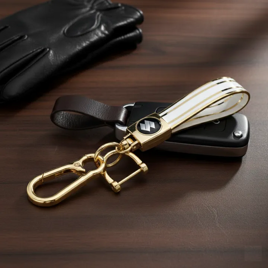 Suzuki Premium TPU Golden Car Keychain – Luxury Scratch-Resistant