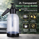 2L Transparent Water Spray Bottle – Heavy-Duty Pressure Sprayer with Adjustable Nozzle