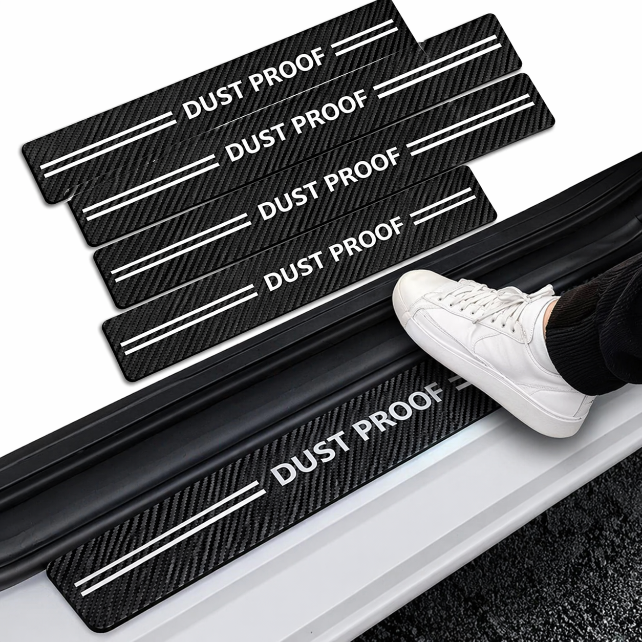 Car door sill protector features dust proof scratch resistant strong adhesion waterproof