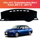 Toyota Axio Dashboard Carpet Cover – Velvet Dashboard Mat Front View – Shark Auto
