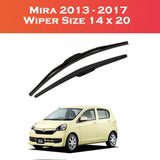 Premium silicone wiper blades for Daihatsu Mira 2013–2017 2 pcs Shark Auto
