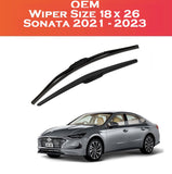 OEM Wiper Blades for Hyundai Sonata | 18×26 Size | Premium Rubber | 2 Pcs Set