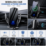 Q3 smart sensor wireless car phone holder with fast charging, 360° rotation and secure air vent mount