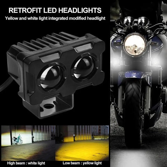 20W robot style LED projector light dual color white yellow by Shark Auto