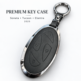 Hyundai Key Cover, Sonata Key Cover, Tucson Key Cover, Elantra Key Cover, Hyundai 2025, Leather Key Cover, Metal Key Cover, Keychain, Car Key Accessories, Black Silver Key Cover