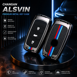 Changan Alsvin, Changan Alsvin Accessories, Changan Alsvin Key Cover, Alsvin Key Case, Changan Key Cover, Metal Key Cover, Premium Key Case, 3 Button Key Cover, Smart Key Cover, Car Key Protection, Gunmetal Key Cover, Car Key Accessories, Changan Accessories, Key Case Pakistan, Shark Auto