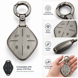 Jetour X70 Plus, Jetour Key Cover, X70 Plus Key Cover, Metal Key Cover, Smart Key Cover, Silver Key Cover, Car Key Case, Metal Keychain, Jetour Accessories, Car Accessories Pakistan