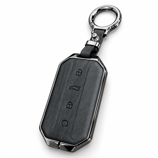 Jaecoo J5, Jaecoo J5 Key Cover, Leather Key Case, Black Key Cover, Metal Keychain, 4 Button Key Cover, Car Key Accessories