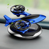 Dashboard Decoration Solar Powered Rotating Airplane Car Perfume Diffuser, Air Freshener for Car