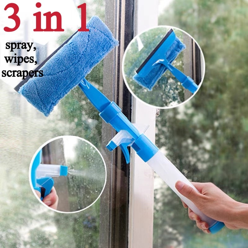 Car glass cleaner spray wiper 2 in 1 cleaning tool