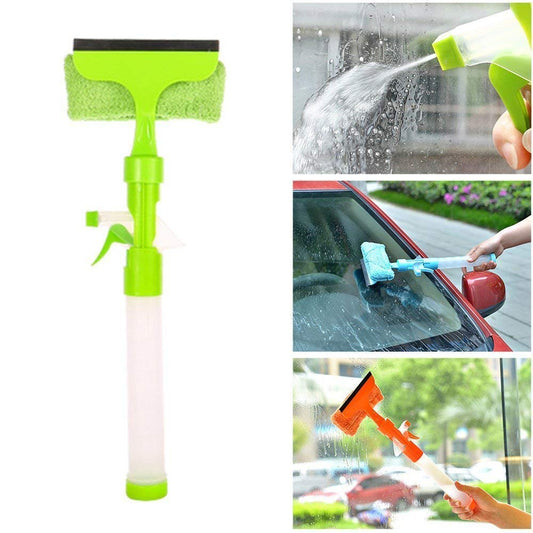Car Glass Cleaner Spray Wiper 3-in-1 Window Cleaning Tool with Built-in Wiper