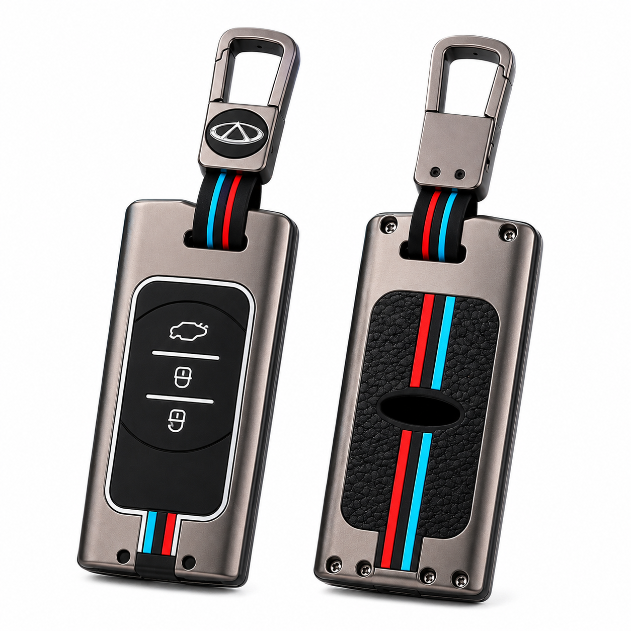 Chery Tiggo 4, Tiggo 4 Key Cover, Chery Tiggo 4 Key Case, Chery Key Cover, Chery Smart Key Cover, Metal Key Cover, Premium Key Case, 3 Button Key Cover, Smart Key Cover, Gunmetal Key Cover, Scratch Resistant Key Cover, Car Key Protection, Chery Accessories, Car Key Accessories, Key Cover Pakistan, Shark Auto