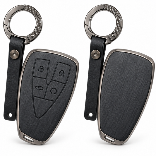 Changan Oshan X7, Oshan X7 Key Cover, Oshan X7 Key Case, Changan Key Cover, Leather Key Cover, Car Key Case, Smart Key Cover, 4 Button Key Cover, Keychain Cover, Car Accessories, Changan Accessories, Oshan Accessories, Black Key Cover, Premium Key Case
