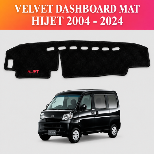 Daihatsu Hijet, Hijet Dashboard, Hijet Accessories, Dashboard Mat, Velvet Dashboard Mat, Dashboard Cover, Daihatsu Accessories, Car Interior Accessories, Black Dashboard Mat, Custom Fit Dashboard, Fur Touch Dashboard, Anti Glare Dashboard Mat, Dashboard Protector
