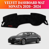 Hyundai Sonata, Sonata 2020-2024, Dashboard Mat, Dashboard Cover, Velvet Dashboard Mat, Velvet Dash Cover, Car Interior Accessories, Hyundai Accessories, Sonata Accessories, Black Dashboard Mat, Custom Fit Dashboard Mat, Fur Touch Dashboard Cover, Anti Glare Dashboard Mat, Dashboard Protector