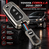 Toyota Corolla, Corolla 2014, Corolla 2015, Corolla 2016, Corolla 2017, Corolla Key Cover, Toyota Key Cover, 3 Button Key Cover, Flip Key Cover, Jack Knife Key Cover, Metal Key Cover, Gunmetal Key Case, Car Keychain, Car Accessories, Key Protection, Shark Auto