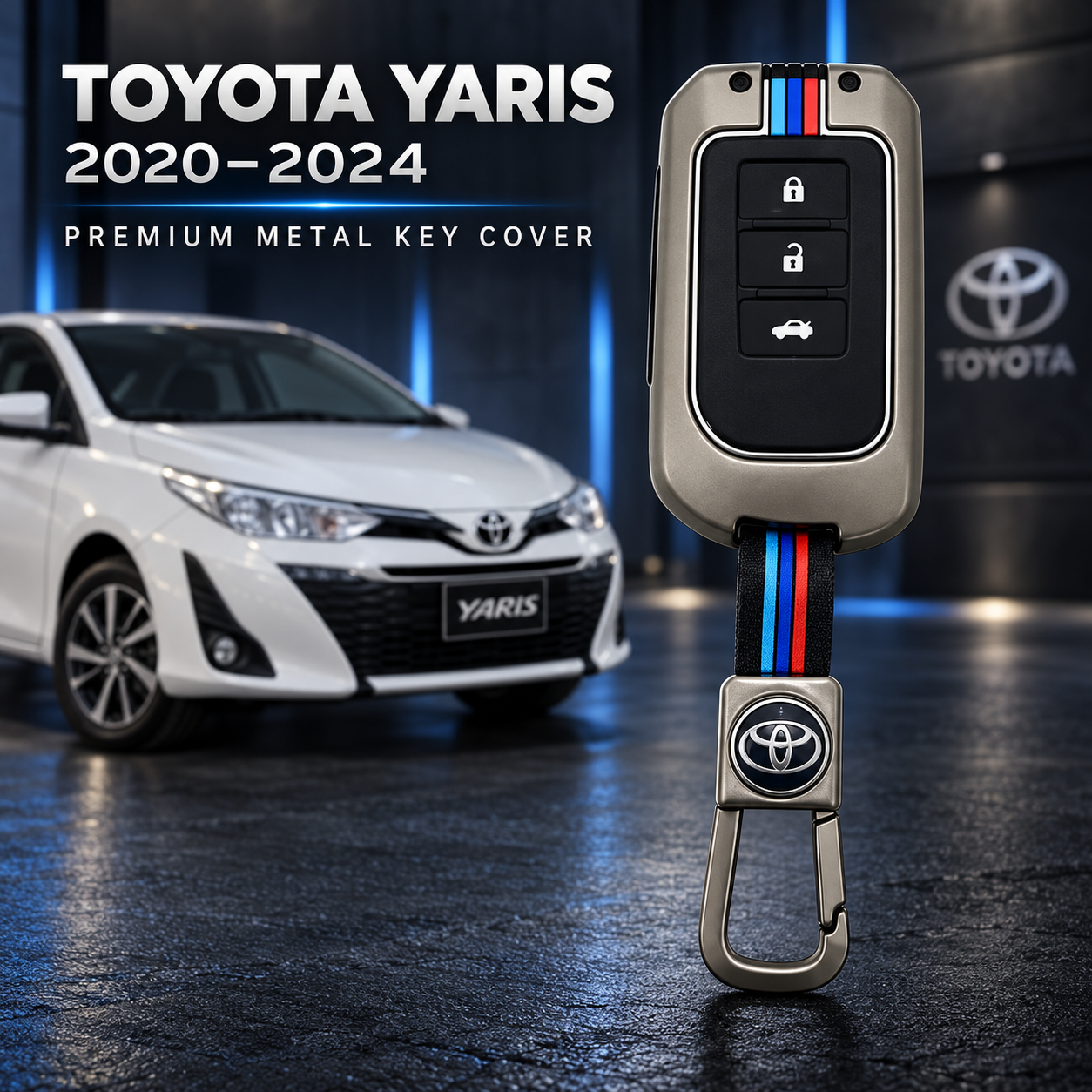Toyota Yaris, Toyota Yaris 2020, Toyota Yaris 2021, Toyota Yaris 2022, Toyota Yaris 2023, Toyota Yaris 2024, Yaris Key Cover, Toyota Yaris Key Case, Toyota Key Cover, Zinc Alloy Key Cover, Metal Key Cover, Premium Key Case, 3 Button Key Cover, Smart Key Cover, Gunmetal Key Cover, Car Key Protection, Toyota Accessories, Car Key Accessories, Key Cover Pakistan, Shark Auto
