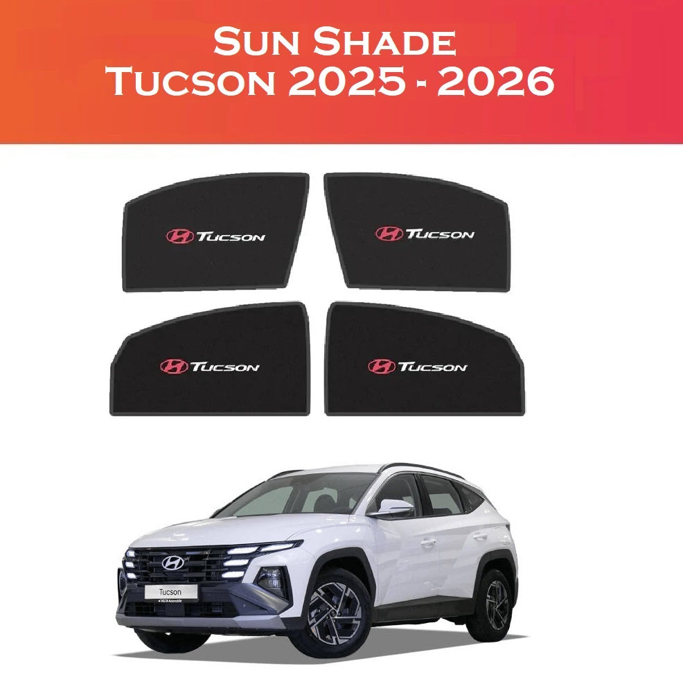 Sun Shade for Hyundai Tucson 2025-2026 with Tucson Logo | Foldable UV Protection Window Sun Shades