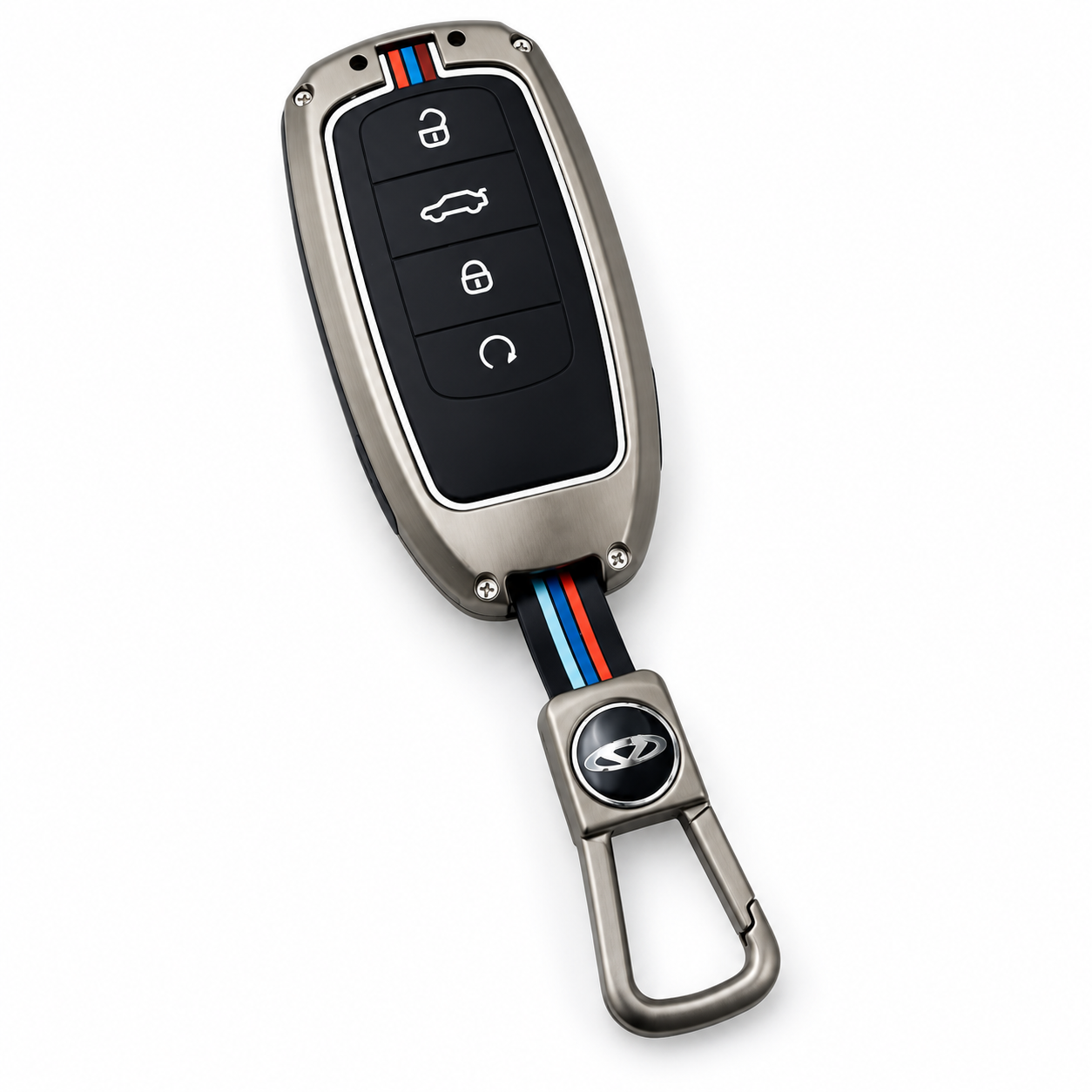 Jaecoo J7, Jaecoo J7 Key Cover, Jaecoo J7 Key Case, Jaecoo J7 Accessories, Jaecoo Accessories, Metal Key Cover, Zinc Alloy Key Cover, Smart Key Cover, 4 Button Key Cover, Car Key Case, Gunmetal Key Cover, Premium Keychain, Car Accessories, Key Protector, Jaecoo Keychain
