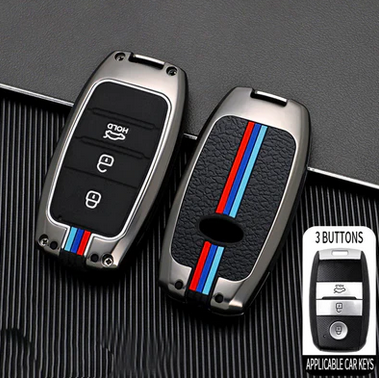 KIA Sportage 2019, Sportage Key Cover, KIA Key Cover, Zinc Alloy Key Cover, Metal Key Cover, 3 Button Key Cover, Smart Key Case, Gunmetal Key Cover, KIA Accessories, Car Accessories Pakistan