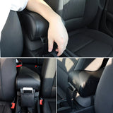 Leather car armrest pad with storage pocket installed