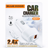 2-in-1 Car Mobile Charger – Dual USB Fast Charging 2.4A – 12V/24V Compatible