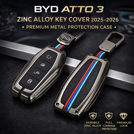 BYD ATTO 3 Zinc Alloy Key Cover 2025-2026 Premium Metal Protection Case