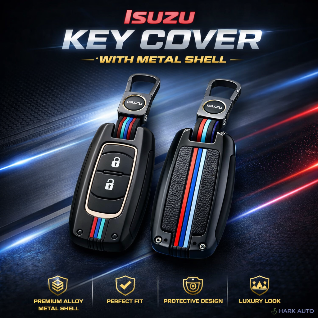 Isuzu premium alloy metal smart key cover front and back view